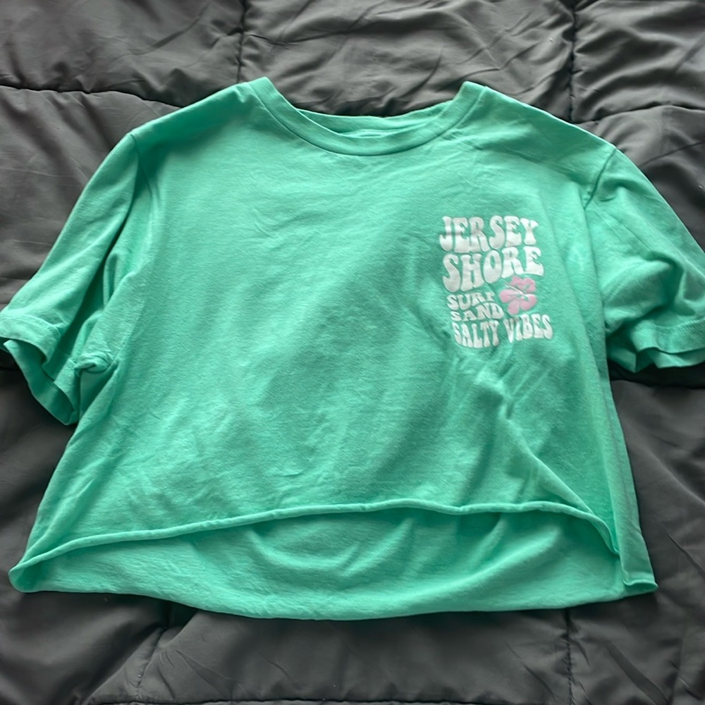 Teal Jersey Shore Crop-Top